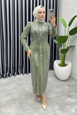 Afitap Tasarım Kalem Abiye 8038 Haki - 3