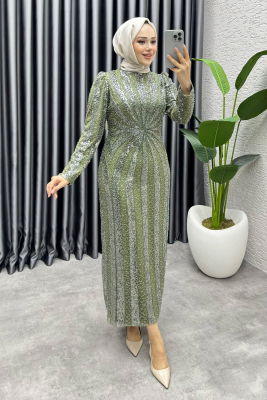 Afitap Tasarım Kalem Abiye 8038 Haki - 1