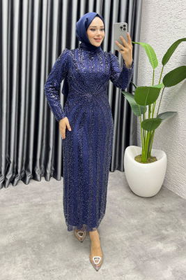 Afitap Tasarım Kalem Abiye 8038 Lacivert - 3