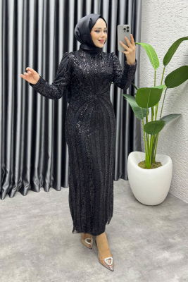 Afitap Tasarım Kalem Abiye 8038 Siyah - 1