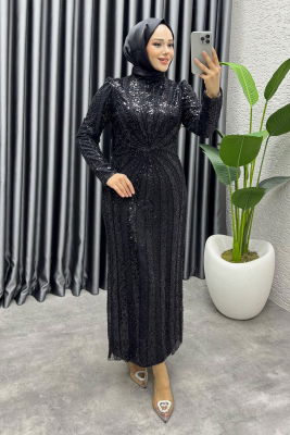 Afitap Tasarım Kalem Abiye 8038 Siyah - 3