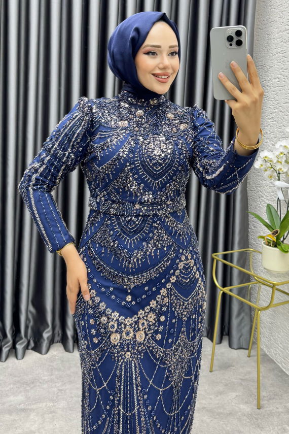 Asil Taş Detaylı Kalem Elbise 6648 Laci - YGS (1)