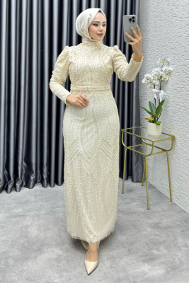 Ayliz Tasarım Kalem Abiye 6650 Krem - 3