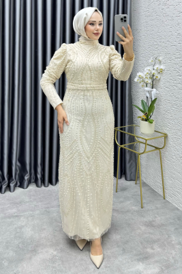 Ayliz Tasarım Kalem Abiye 6650 Krem - 1