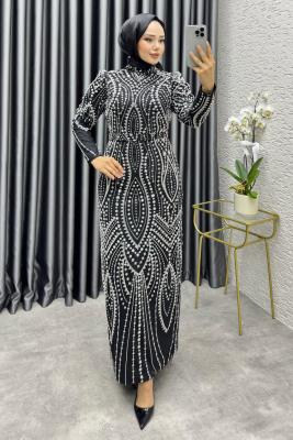 Ayliz Tasarım Kalem Abiye 6650 Siyah & Gümüş - 3
