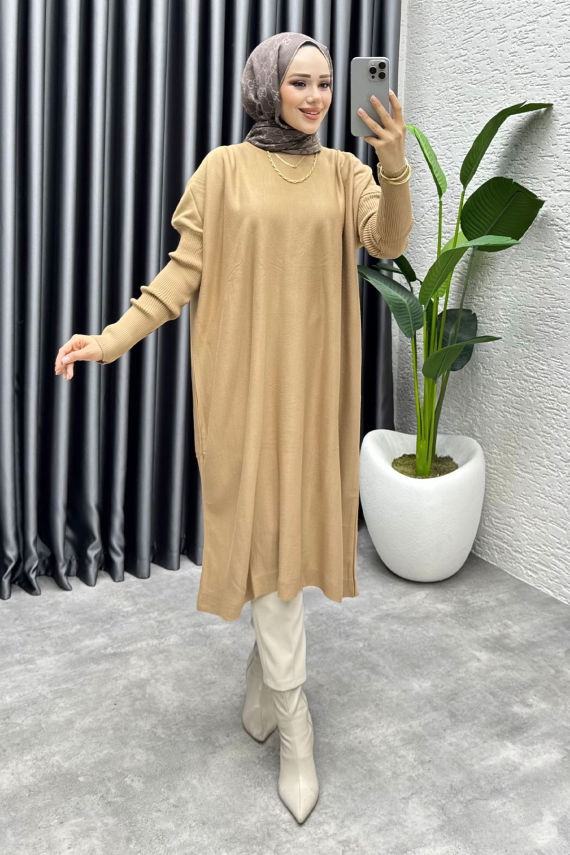 https://cdn.kalemenmoda.com/basic-salas-triko-tunik-2096-taba-tunik-tunik-1647-49-O.jpg - Basic Salaş Triko Tunik 2096 Taba - UZ