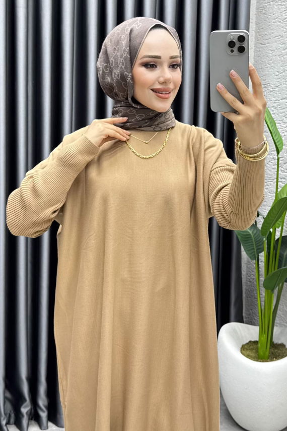  Basic Salaş Triko Tunik 2096 Taba - UZ (1)