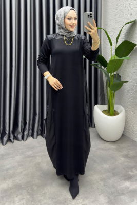 Deri Lak Elbise 1006 Siyah - 3