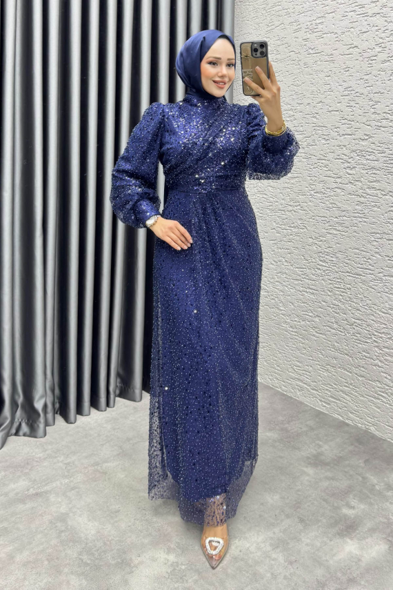 https://www.kalemenmoda.com/drape-islemeli-pullu-abiye-8012-lacivert-abiye-abiye-910-54-O.jpg --- Drape İşlemeli Pullu Abiye 8012 Lacivert - 1