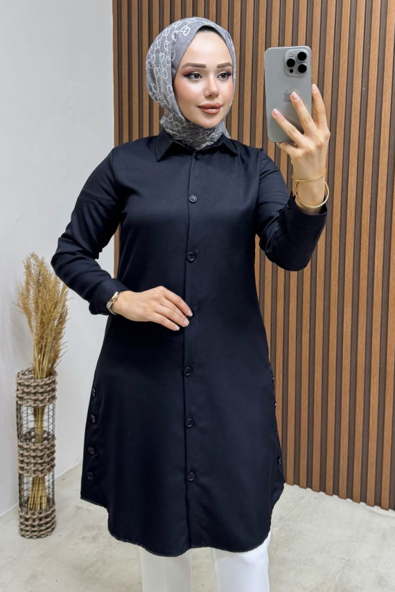 https://cdn.kalemenmoda.com/dugme-aksesuarli-gomlek-tunik-3047-siyah-tunik-tunik-1044-31-O.jpg - Düğme Aksesuarlı Gömlek Tunik 3047 Siyah - YVZ