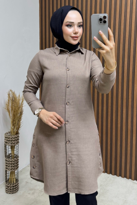 Düğme Aksesuarlı Gömlek Tunik 3047 Vizyon - 2