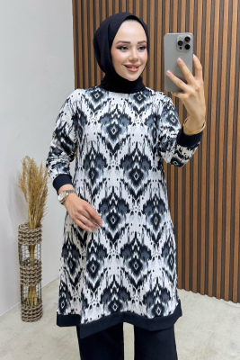  Etnik Desen Bürümcük Takım 4000 Siyah - 2