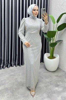 Feray Tasarım Kalem Abiye 8037 Gümüş - 3