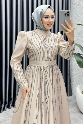 Gökçe Taş İşlemeli Abiye 6636 Vizyon - 2