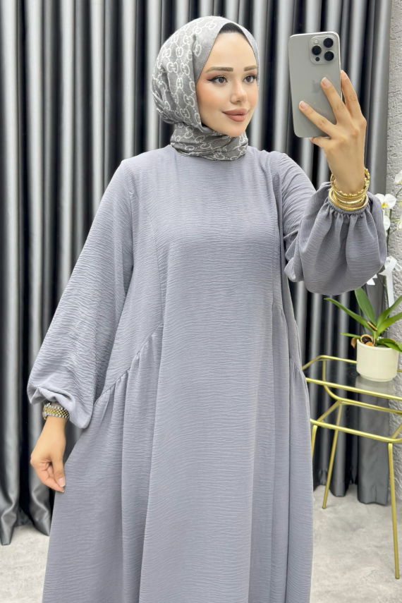 Hafsa İthal Aerobin Elbise 4003 Gri - YVZ (1)