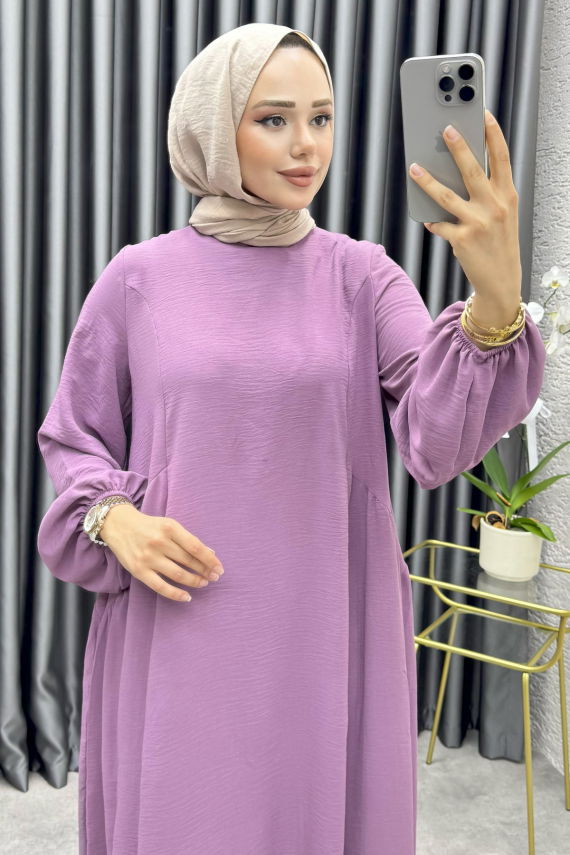 Hafsa İthal Aerobin Elbise 4003 Lila - YVZ (1)