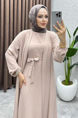 Betül İkili Abaya Elbise Takım 24686 Vizyon - 2