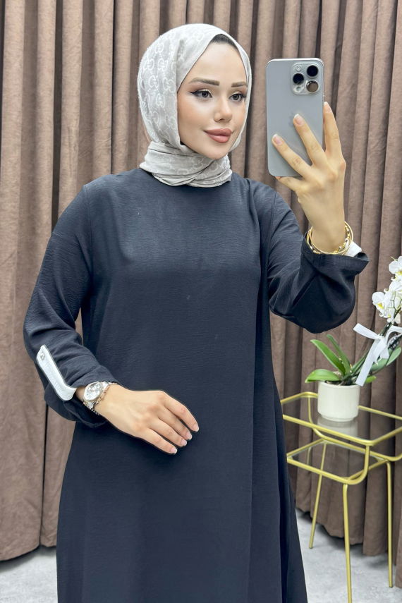 Kolu Pat Detaylı Aerobin Takım 1989 Siyah & Ekru - FON (1)