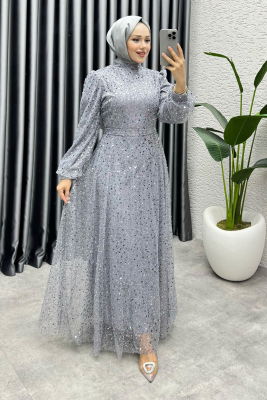 Maral Pullu Abiye 6653 Gri - 1