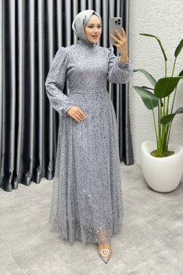 Maral Pullu Abiye 6653 Gri - 3