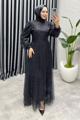 Maral Pullu Abiye 6653 Siyah - 3