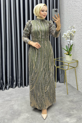 Maria Işıltılı Kalem Abiye 6644 Haki - 3