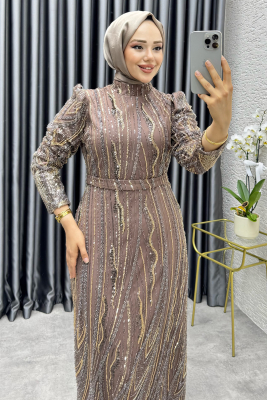 Maria Işıltılı Kalem Abiye 6644 Pudra Vizyon - 2