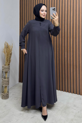 Mevlana Medine İpeği Ferace 1001 Antrasit - 3