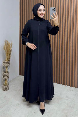 Mevlana Medine İpeği Ferace 1001 Siyah - 3