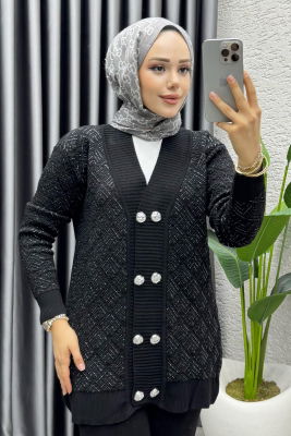  Nihal Simli Triko Takım 1321 Siyah - 2