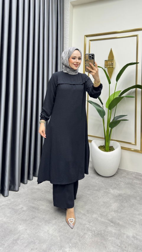 Pat Detaylı Aerobin İkili Takım 1990 Siyah - FON (1)