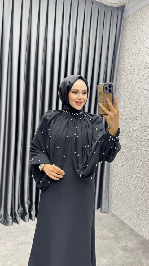 https://www.kalemenmoda.com/pera-inci-detayli-elbise-6633-siyah-elbise-elbise-939-26-O.jpg --- Pera İnci Detaylı Elbise 6633 Siyah - 3