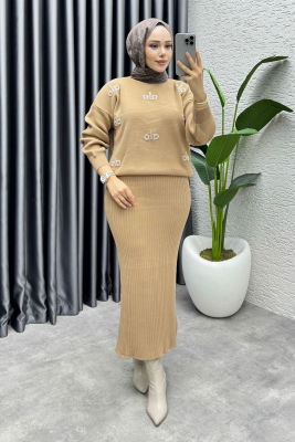 Rana Bolero Triko Takım 1021 Latte - 1