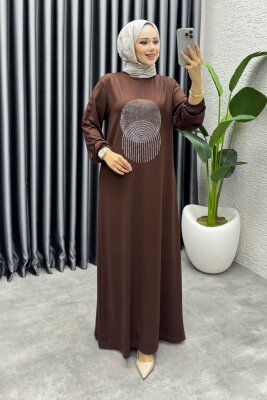 Sarnıç Elbise 3443 Kahve - 1