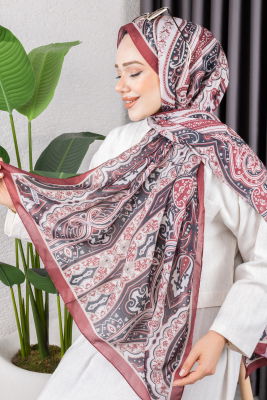 Sepya Soft Pamuklu Şal 7001 Bordo - 2