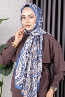 Sepya Soft Pamuklu Şal 7001 İndigo - 3