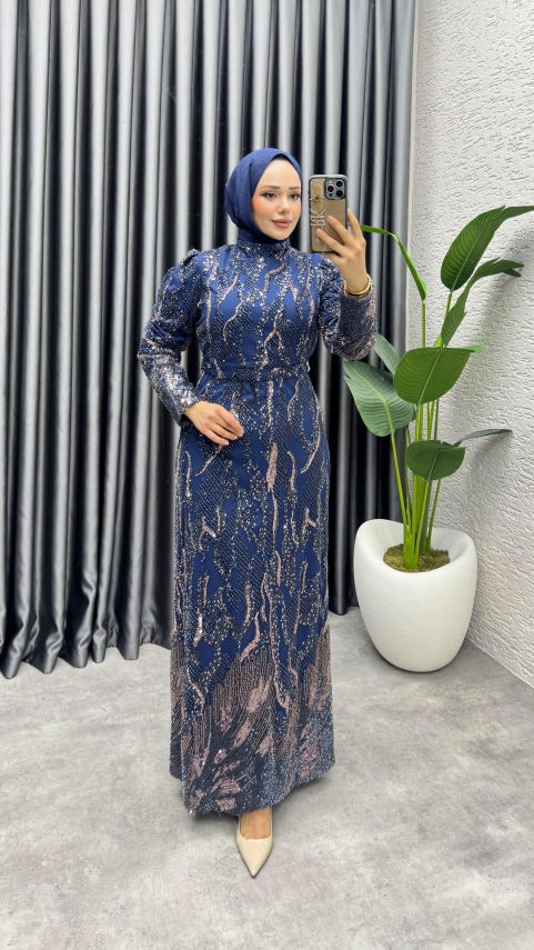 Shine Taşlı Kalem Abiye 6628 Laci - YGS (1)