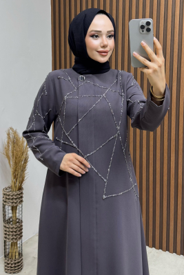  Taş Detay Medine Ferace 2263 Antrasit - 2