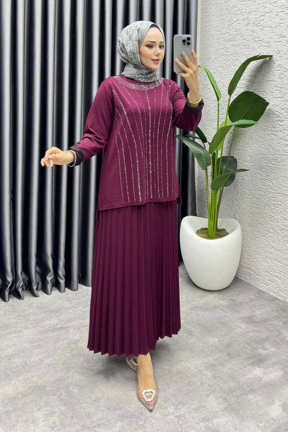 https://cdn.kalemenmoda.com/zumra-etekli-takim-3423-bordo-kombin-kombin-1642-48-O.jpg - Zümra Etekli Takım 3423 Bordo - UZ