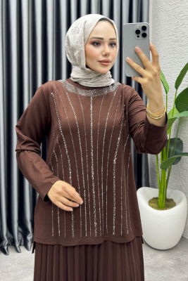 Zümra Etekli Takım 3423 Kahve - 2